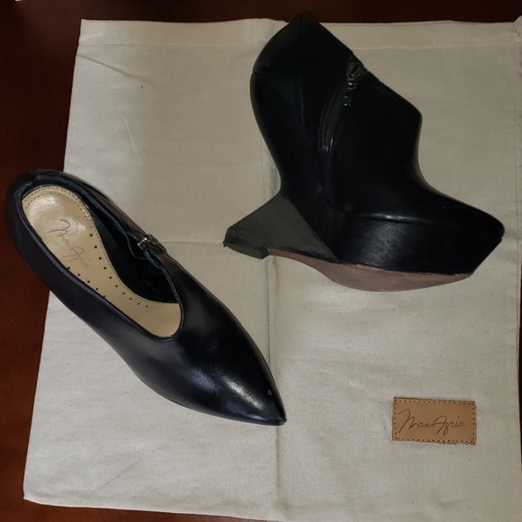 Maz Azaria black vintage inspired wedge bootie - Picture 3 of 6